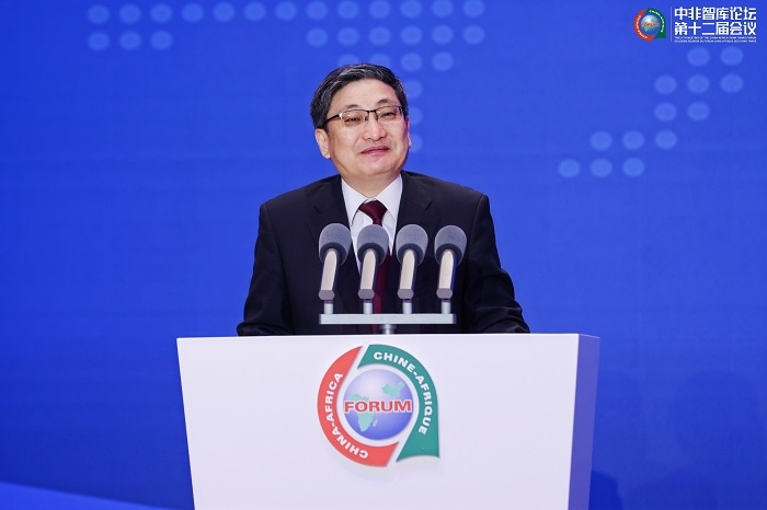 中國(guó)政府非洲事務(wù)特別代表劉豫錫在中非智庫(kù)論壇第十二屆會(huì)議開幕式上發(fā)表致辭。浙江師范大學(xué)非洲研究院供圖