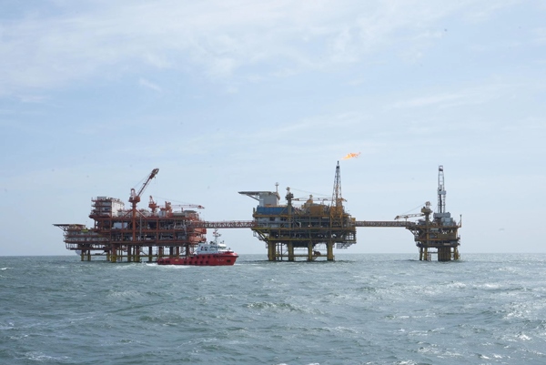 墾利6-1油田海上施工現(xiàn)場。受訪者供圖