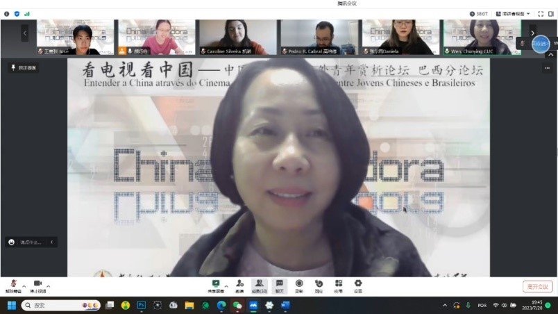 中國傳媒大學(xué)外國語言文化學(xué)院院長文春英教授。 論壇截圖