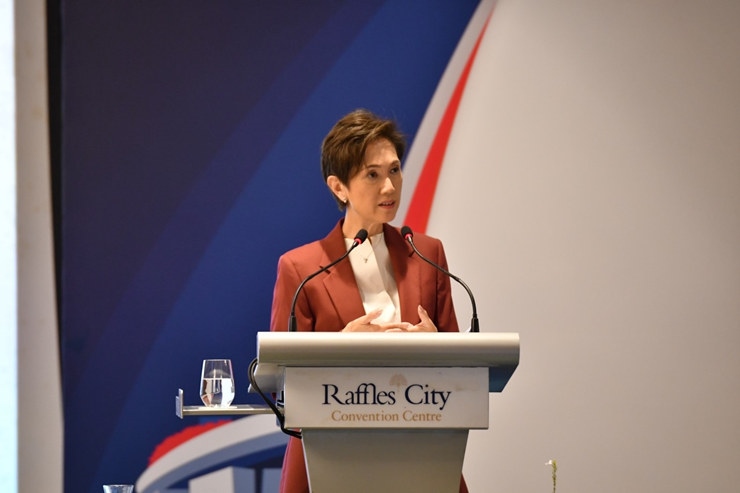 新加坡通訊及新聞部長兼內(nèi)政部第二部長楊莉明。新加坡南洋理工大學(xué)供圖