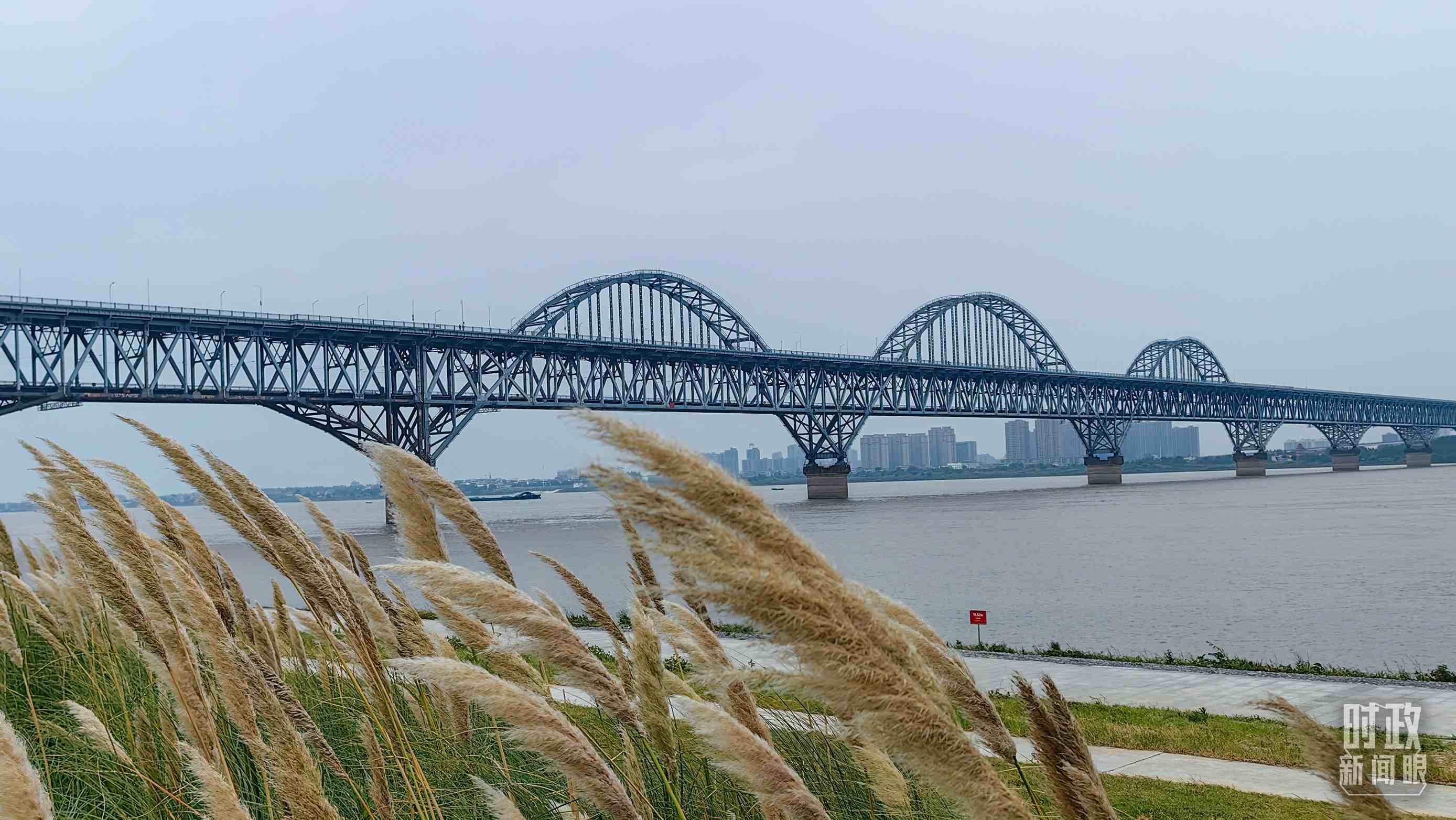 △長(zhǎng)江國(guó)家文化公園九江城區(qū)段。（總臺(tái)央視記者段德文拍攝）