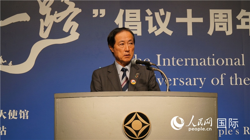 日本經(jīng)團(tuán)聯(lián)副會(huì)長(zhǎng)佐藤康博發(fā)言。人民網(wǎng) 蔣曉辰攝