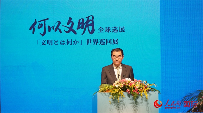 中國(guó)駐日本大使吳江浩致辭。人民網(wǎng) 蔣曉辰攝