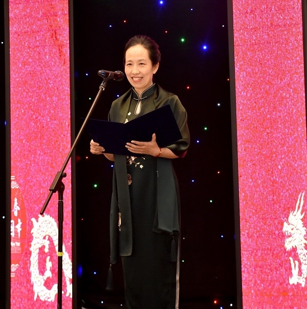 中國(guó)駐阿拉木圖總領(lǐng)事蔣薇致辭。中國(guó)駐阿拉木圖總領(lǐng)館供圖