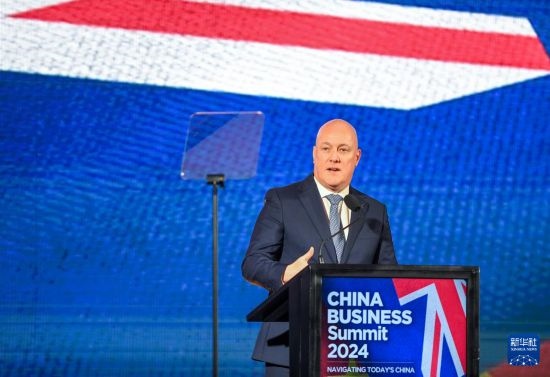 5月20日，新西蘭總理拉克森在奧克蘭出席新西蘭中國(guó)商業(yè)峰會(huì)并講話。新華社記者 郭磊 攝