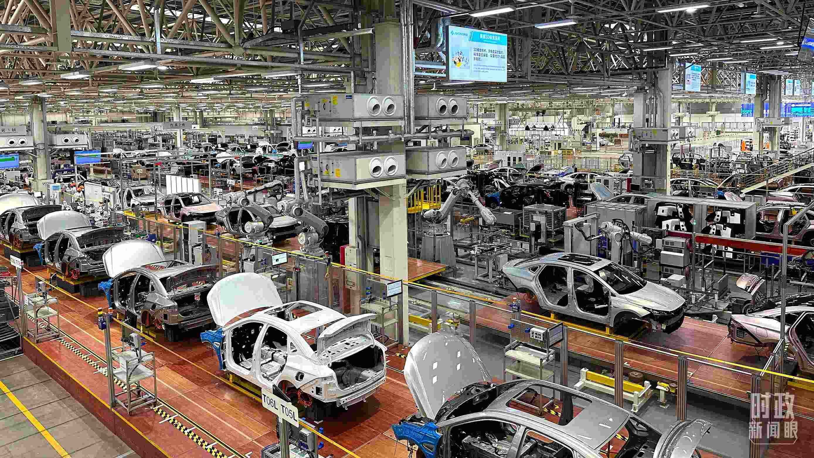 廣州廣汽埃安總裝車間智能生產(chǎn)線。2023年4月，習近平曾到這里考察。（總臺央視記者趙化拍攝）