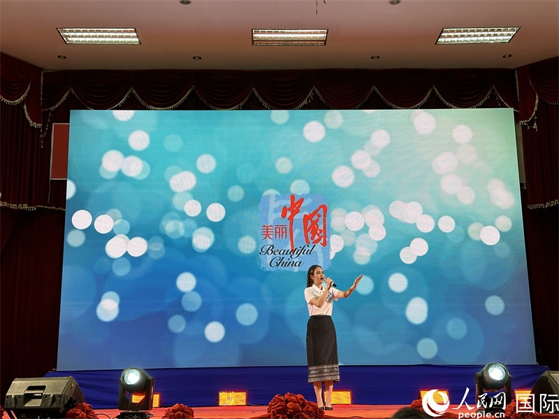 圖片：老撾選手進(jìn)行中文演講。孫廣勇攝