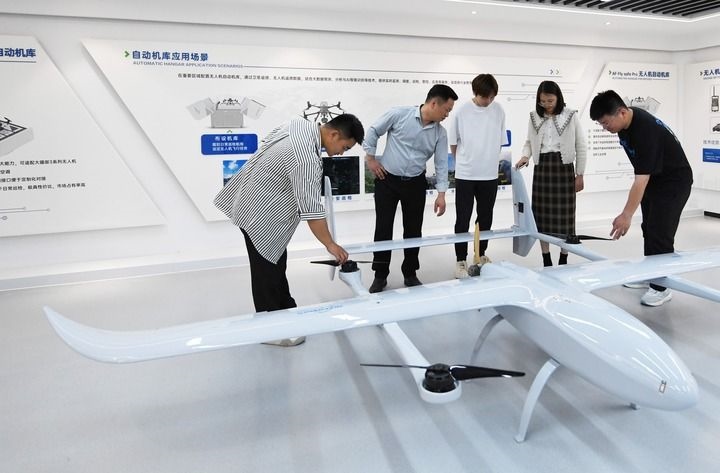 這是中科安飛（合肥）科技有限公司生產(chǎn)的無人機產(chǎn)品。（2024年5月16日攝）新華社發(fā)（郭如琦 攝）
