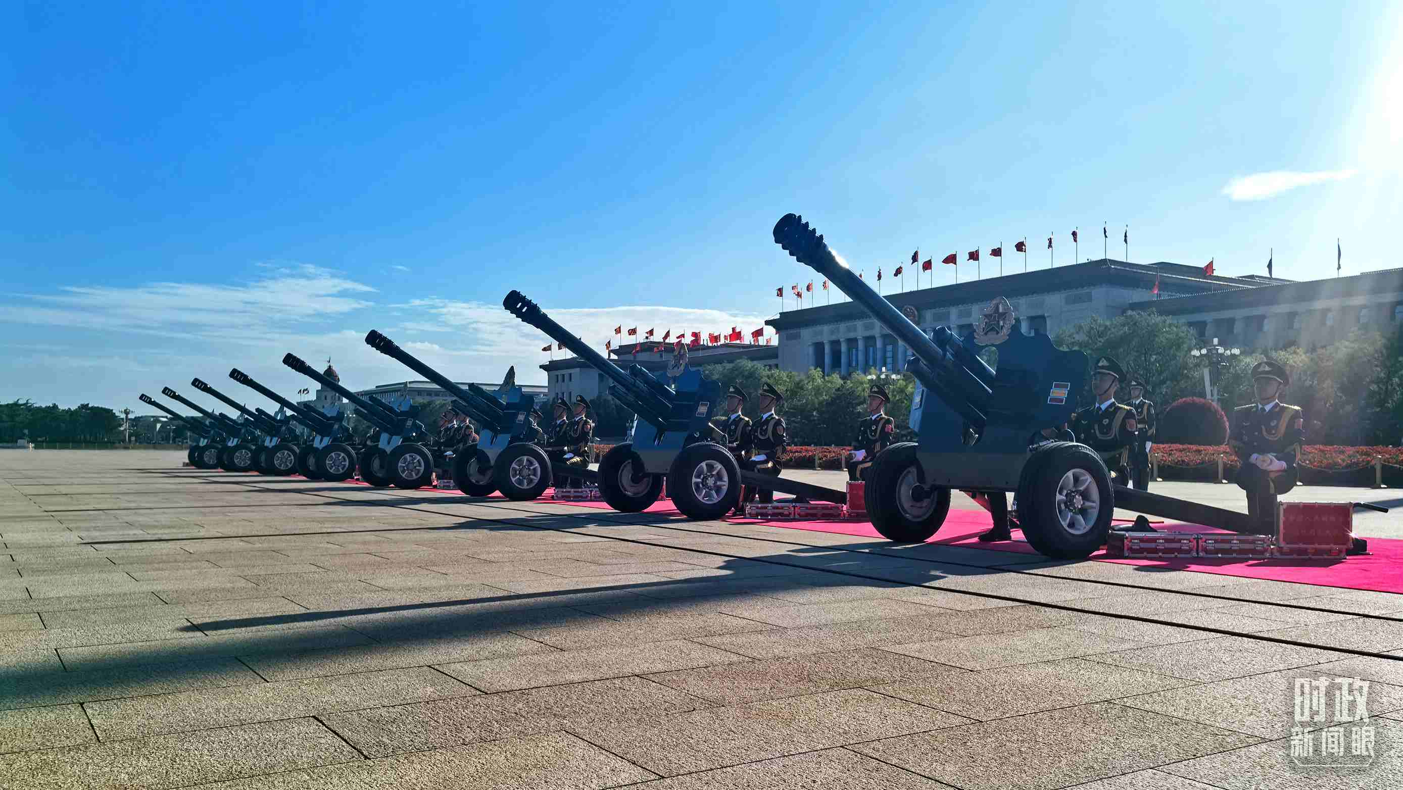 △天安門廣場的禮炮。（總臺央視記者王子杭拍攝）