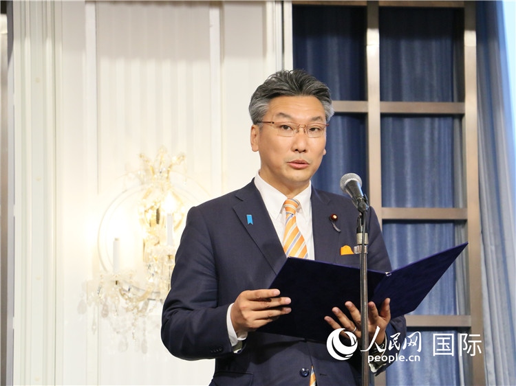 日本國貿(mào)促會(huì)長代理橋本岳致辭。人民網(wǎng) 許可攝