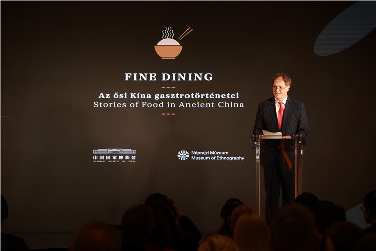 匈牙利文化和創(chuàng)新部副國(guó)務(wù)秘書喬鮑致辭。圖片由中國(guó)駐匈牙利大使館提供。