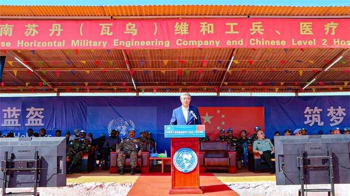 中國駐南蘇丹大使馬強(qiáng)發(fā)言。孫千攝