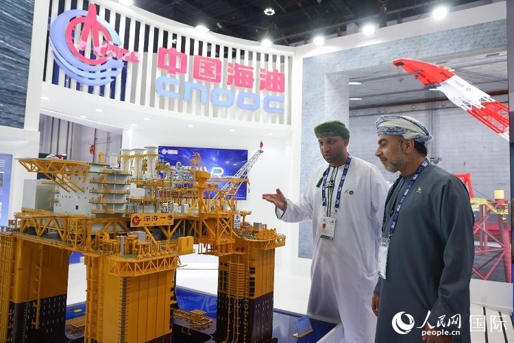 觀眾在中國海油展臺參觀。人民網(wǎng)記者 任皓宇攝
