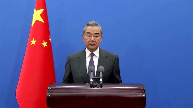 中共中央政治局委員、中央外辦主任王毅發(fā)表視頻致辭。主辦方供圖