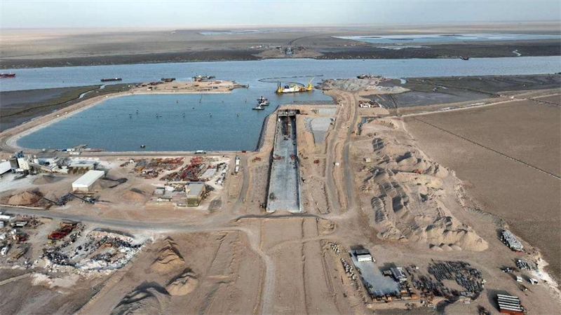 施工現(xiàn)場(chǎng)一景。中交天津航道局有限公司供圖