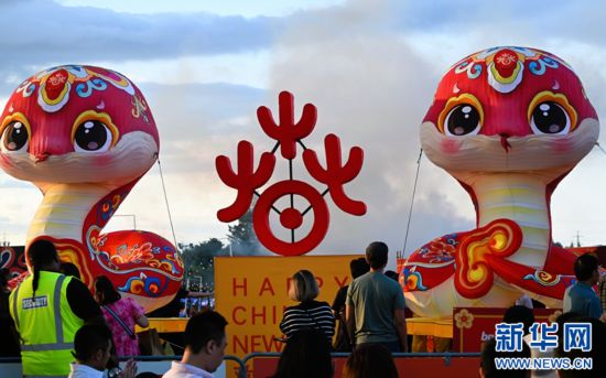 圖為游客在2025年奧克蘭元宵燈節(jié)游覽。（圖片由奧克蘭中國文化中心提供）