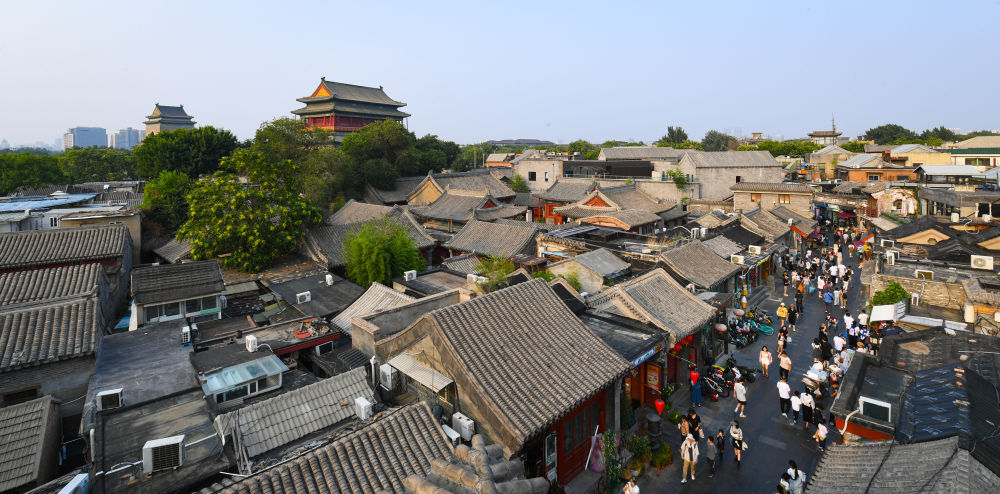 遠眺鐘鼓樓。新華社記者 陳鐘昊 攝