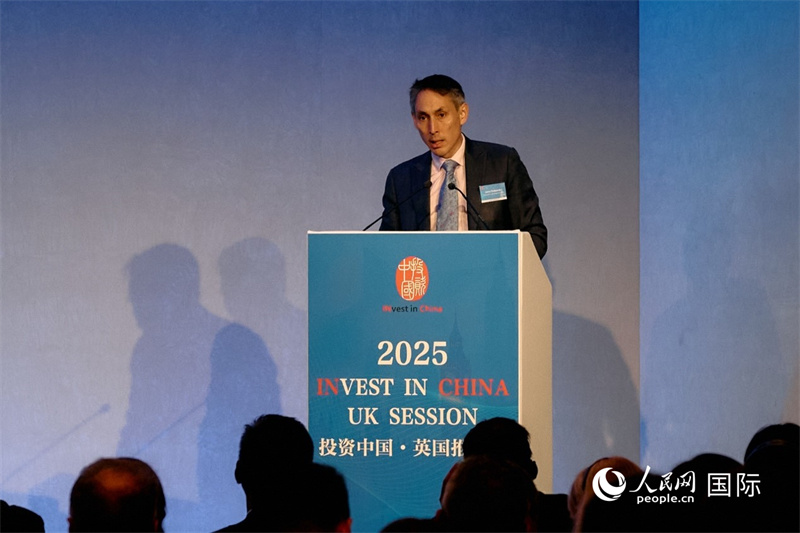 英國商業(yè)貿(mào)易部投資總監(jiān)吳僑文發(fā)表致辭。楊浩鵬攝