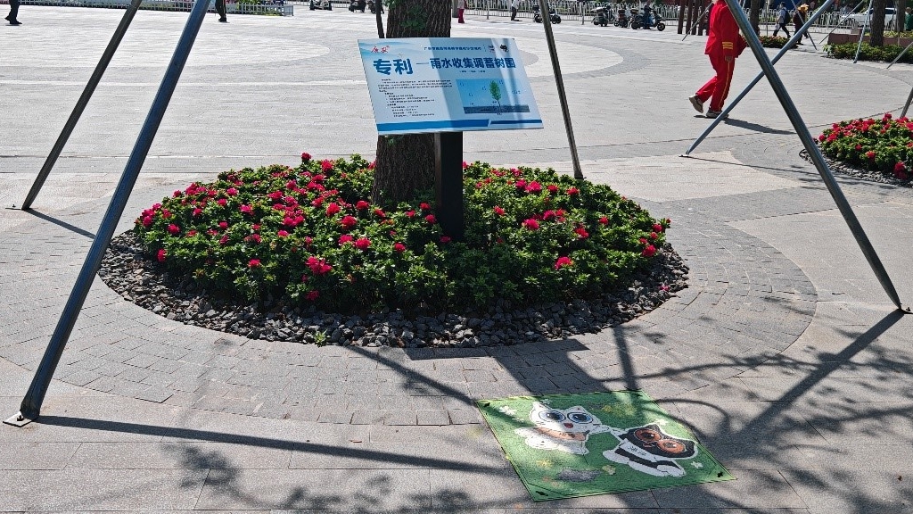 廣安“雨水收集調(diào)蓄樹(shù)池”，已在市內(nèi)公園落地運(yùn)用。受訪者供圖