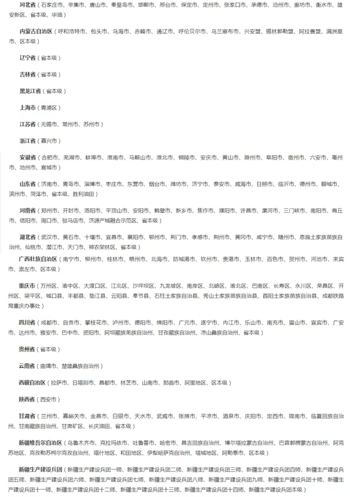 截至5月8日已開通醫(yī)保個(gè)賬跨省共濟(jì)的統(tǒng)籌區(qū)。（國家醫(yī)保局官網(wǎng)截圖）