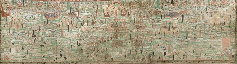 莫高窟第61窟內(nèi)的《五臺山圖》。