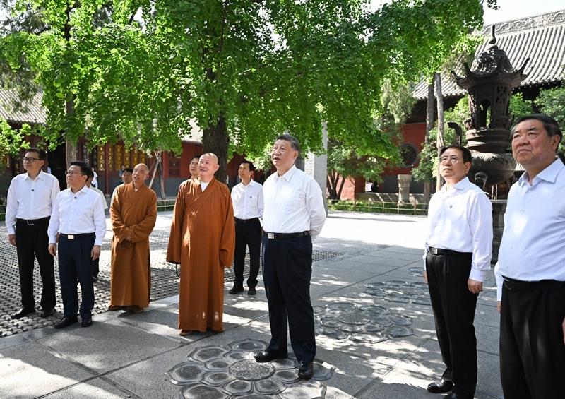 △2025年5月19日，習(xí)近平總書記在河南洛陽(yáng)白馬寺考察。